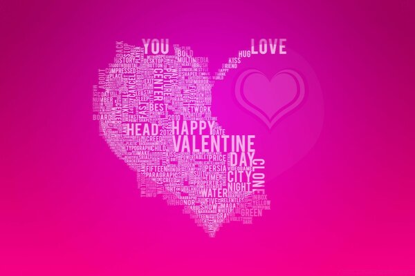 Heart Valentine s Day romance pink lettering