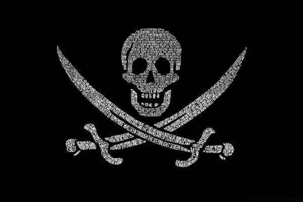 Etiqueta pirata Jolly Roger