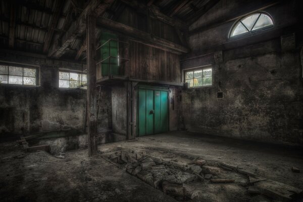 Abandoned building, desolation and loneliness, dirt and dust