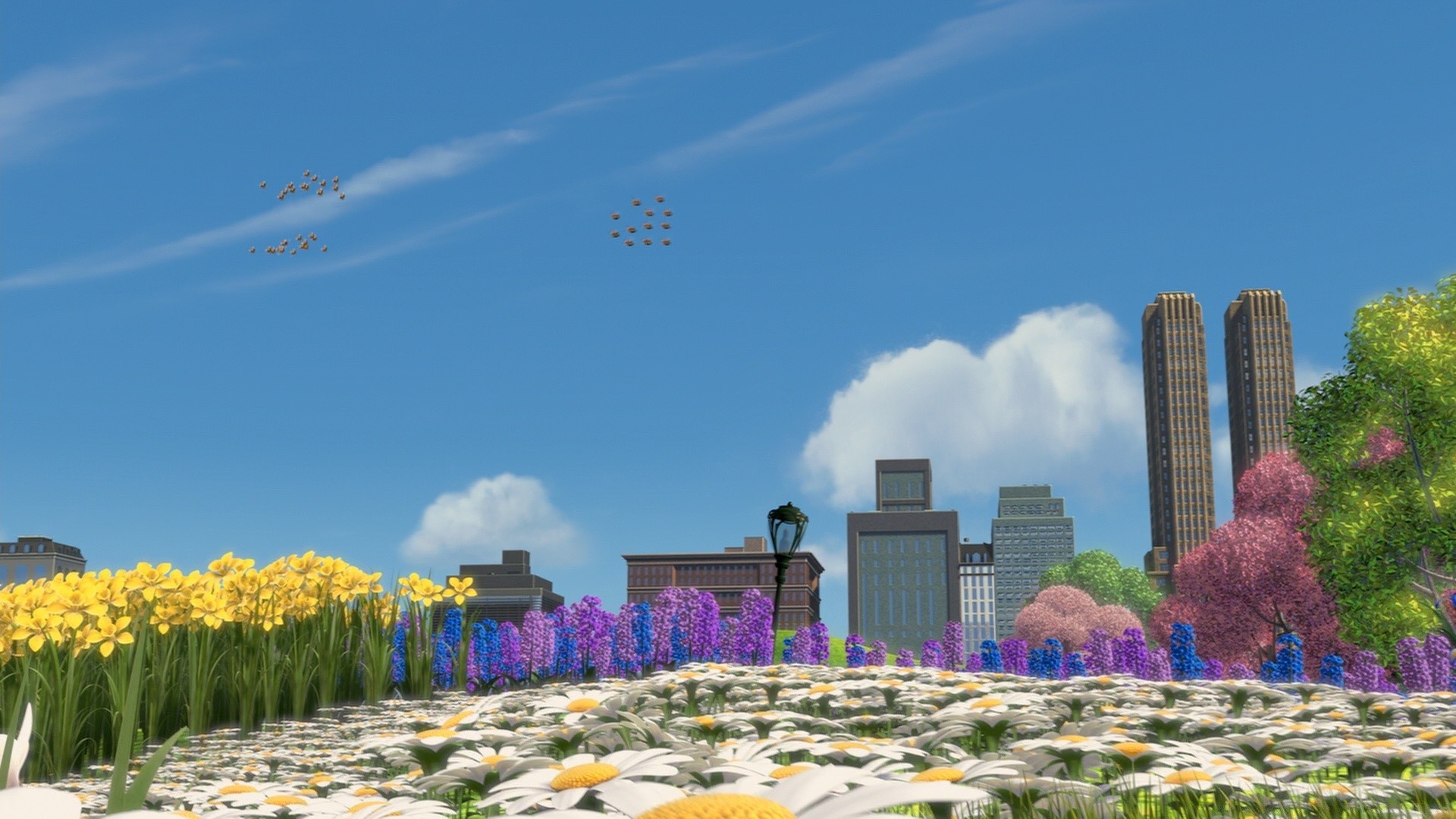 bee movie city architecture travel sky building outdoors flower tree