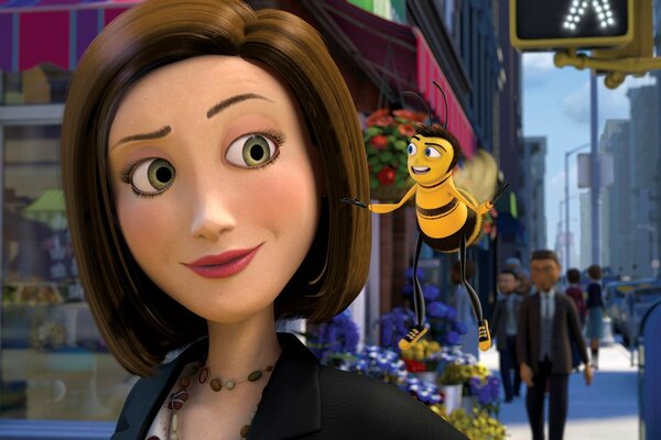 Cartoon bee movie bee girl