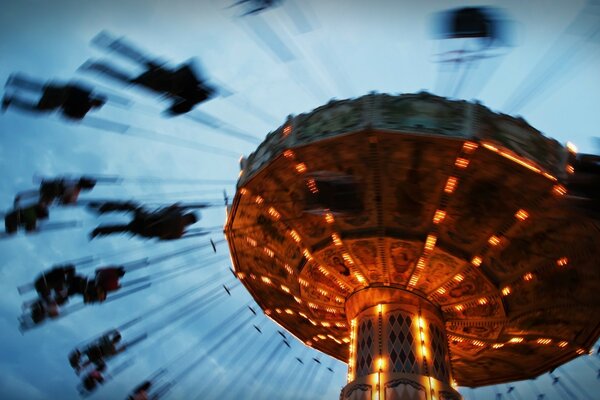 Outdoor evening carousel