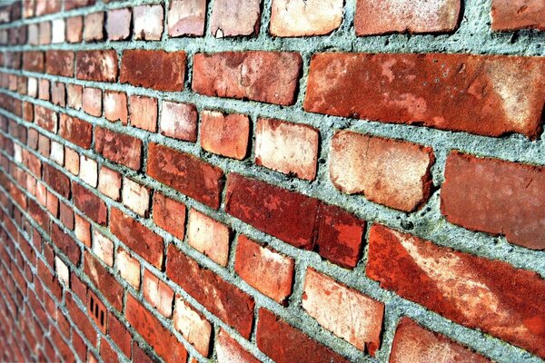 Brick masonry going into the distance