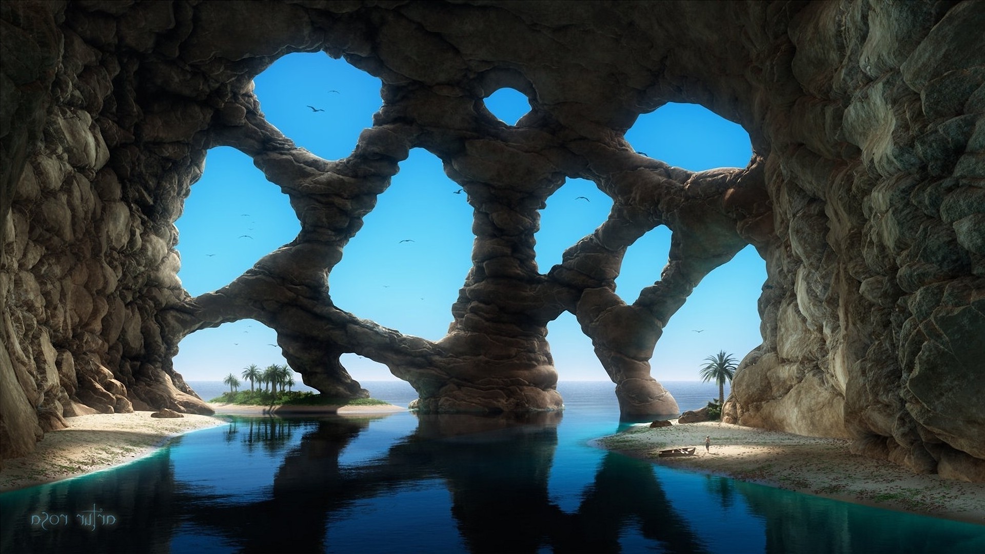 rocks boulders and stones water travel cave outdoors nature tree seashore limestone grotto