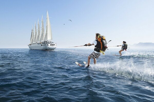 Active recreation: water skiing