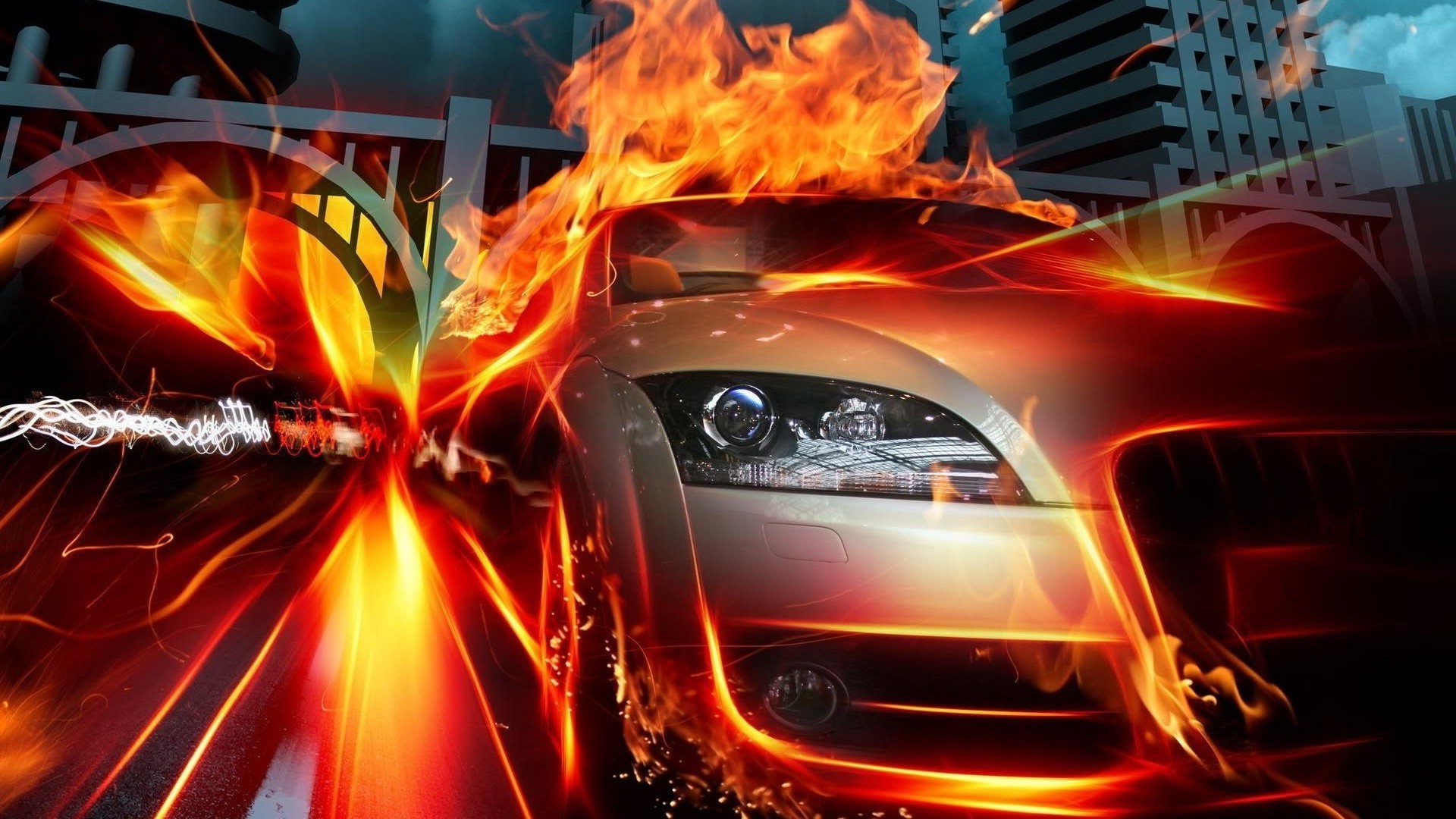 sports cars motion abstract flame design science blur