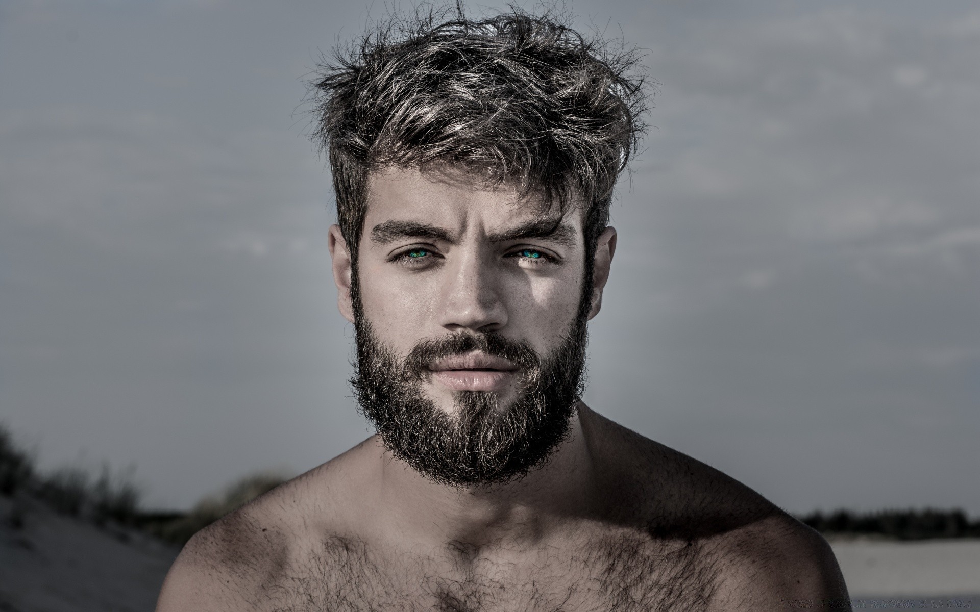 modèles homme portrait belle barbe unique mode adulte masculinité garçon cheveux modèle poils du visage