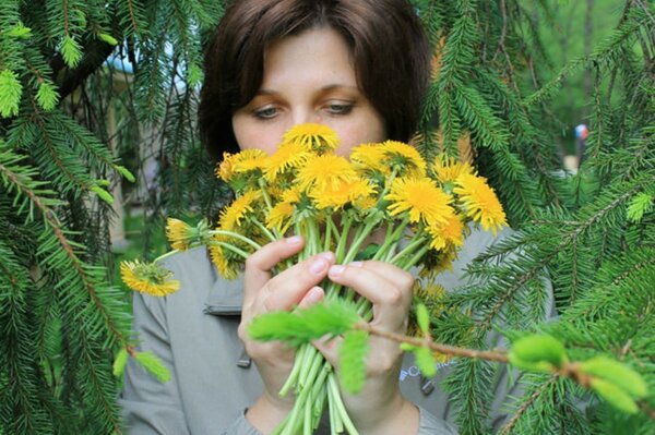 Beautiful girl in the bosom of nature