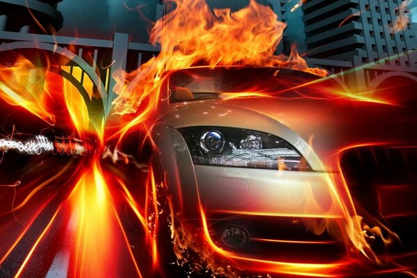 Fiery sports car design