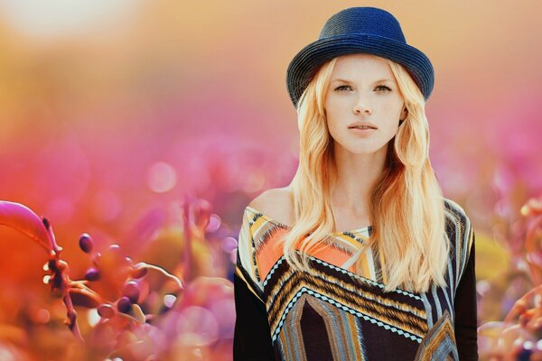 Autumn beauty in an elegant hat