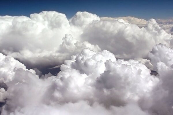 White fluffy clouds in the sky