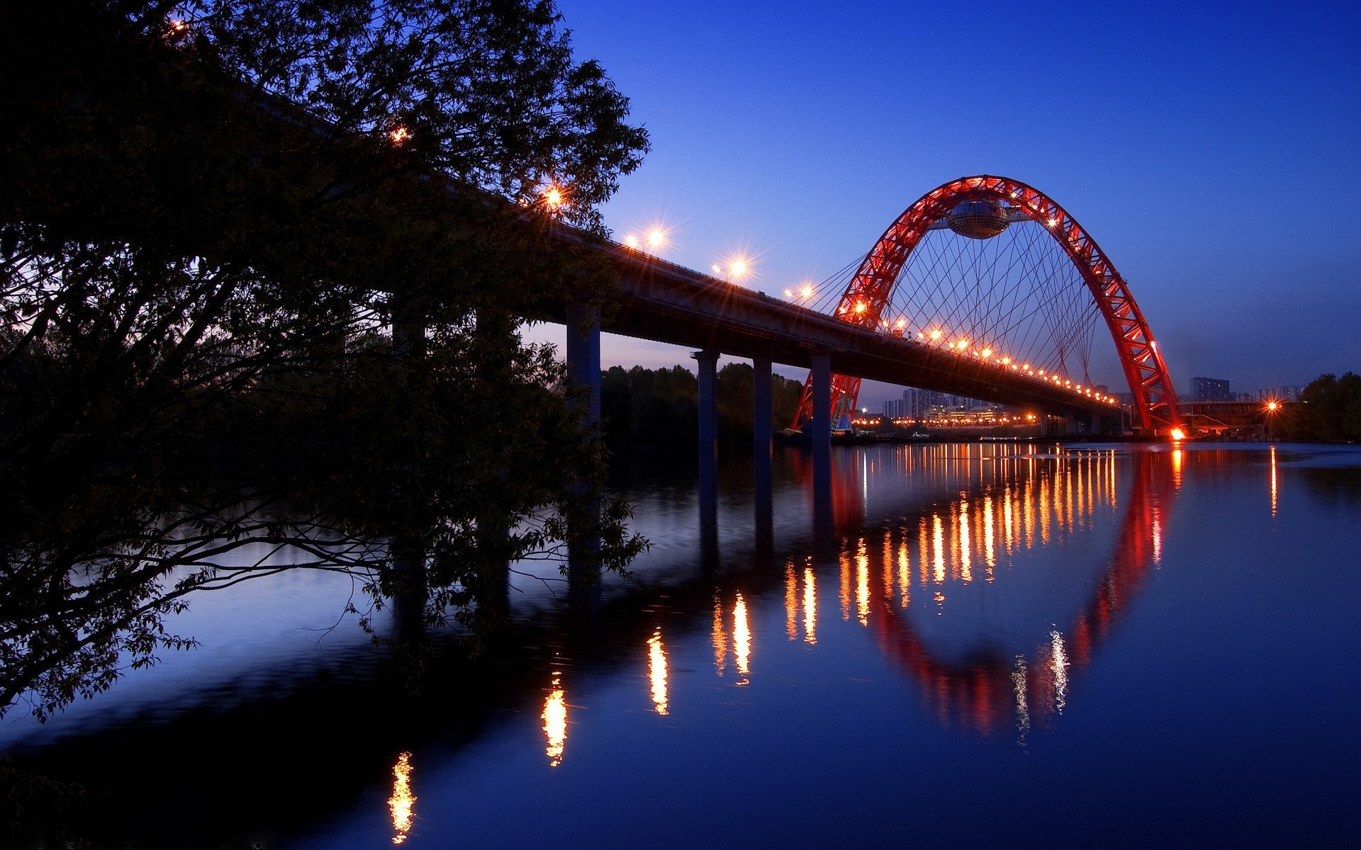 brücken wasser reflexion brücke abend sonnenuntergang himmel dämmerung licht dämmerung reisen fluss im freien