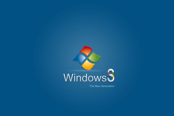 Windows eight on a blue background icon