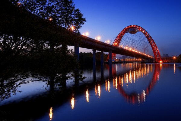 Lanterns on the red arch bridge