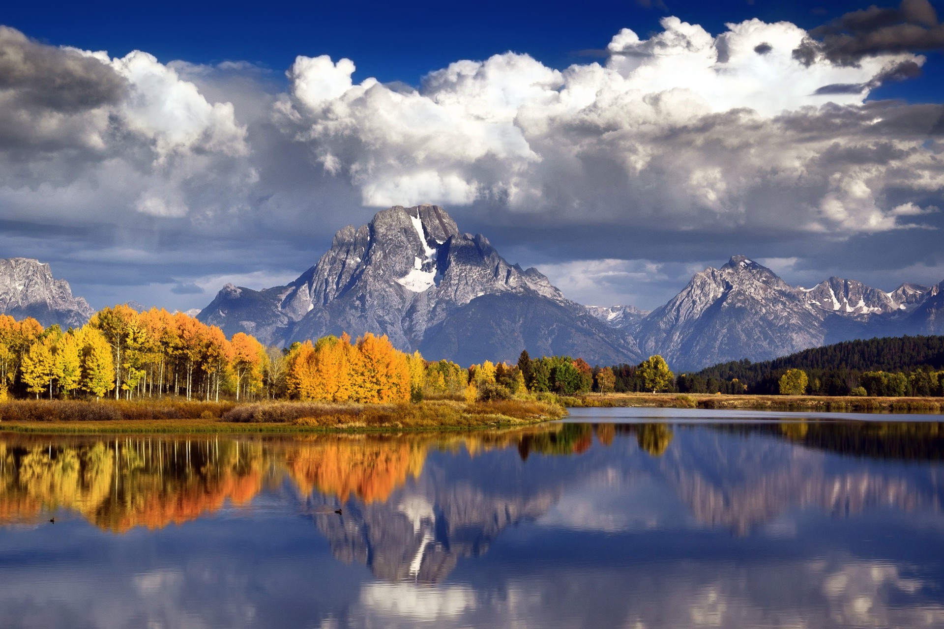 see reflexion landschaft berge wasser schnee natur landschaftlich holz himmel herbst dämmerung