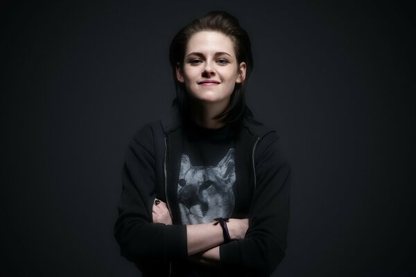 Portrait of the actress in the studio in dark colors