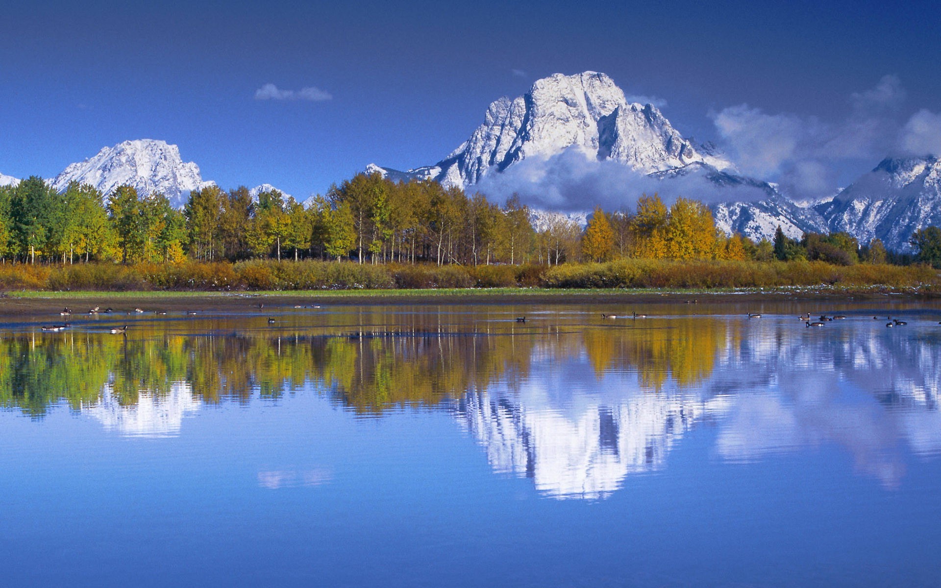 see reflexion wasser landschaft landschaftlich schnee natur holz berge im freien gelassenheit himmel herbst