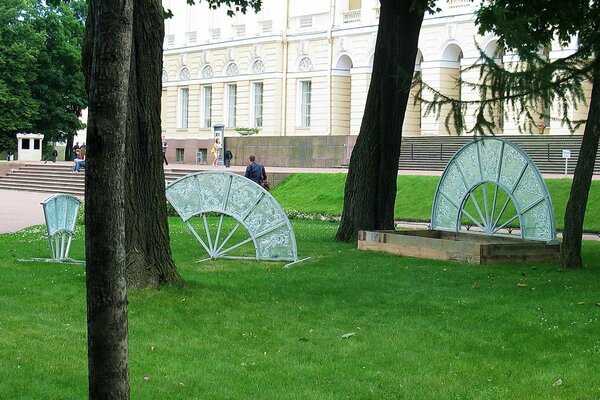 City lawn in the park