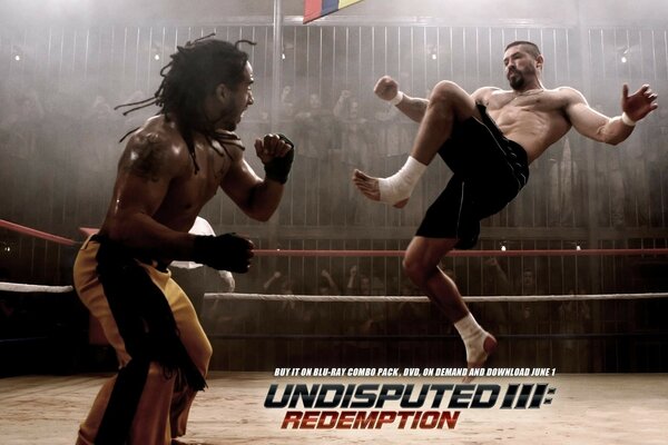 Yuri Boyka beats the Colombian. The film is Indisputable 3