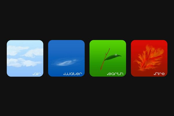 Logotipos de cores diferentes em fundo preto