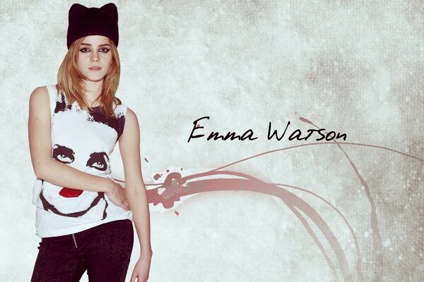 Emma Watson Porträt im T-Shirt