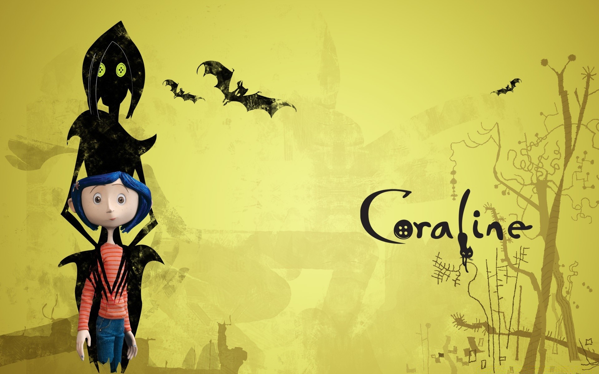 coraline retro mujer ilustración hombre