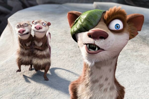 Image de dessin animé ice age avec des mammifères mignons