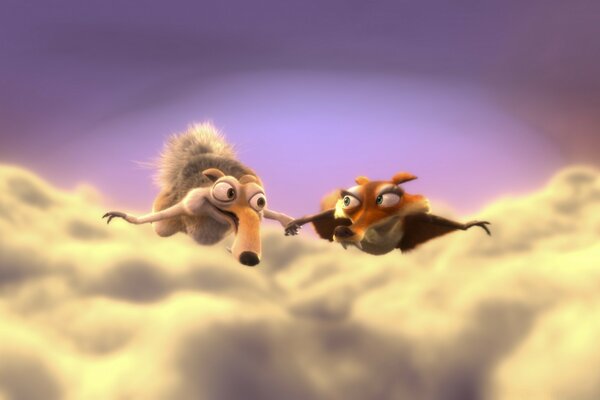 Squirrels from the Ice Age in the clouds