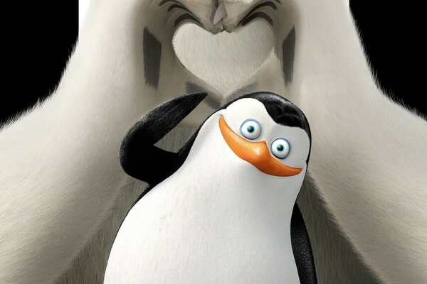 Ein Pinguin aus dem Cartoon Madagaskar. Eine Komödie für die ganze Familie