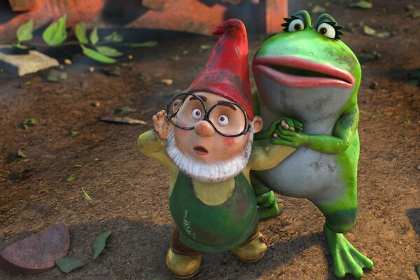 A frame from the cartoon Gnomeo and Juliet