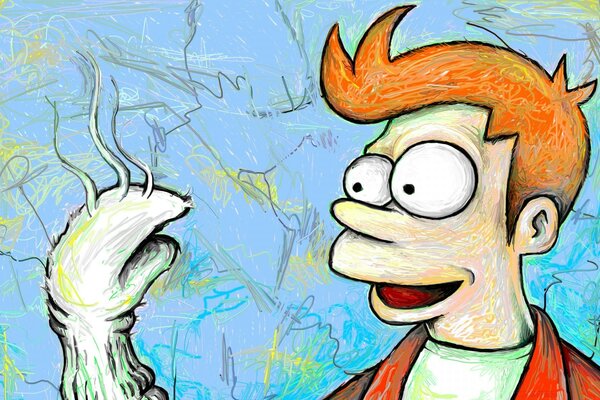 Figura de personaje de dibujos animados futurama garra-mano