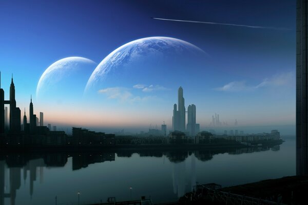 The indescribable beauty of the planets in the silence of the city