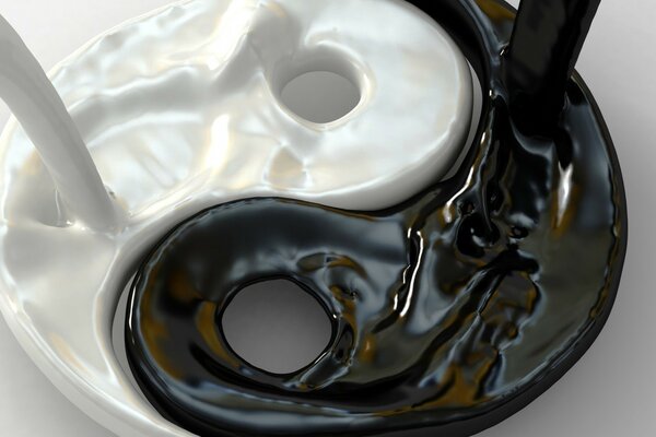 Yin and Yang sculpture pours