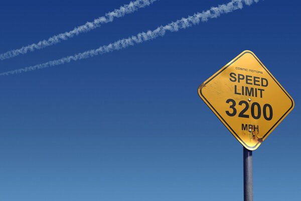 Airspeed limit sign for aircraft