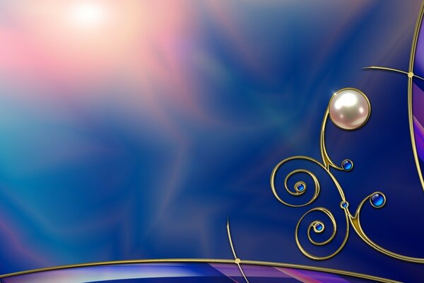 Graphic background with gold monogram