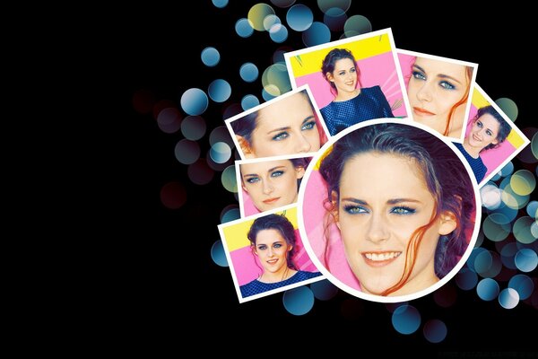 Original creative collage of photos of the actress