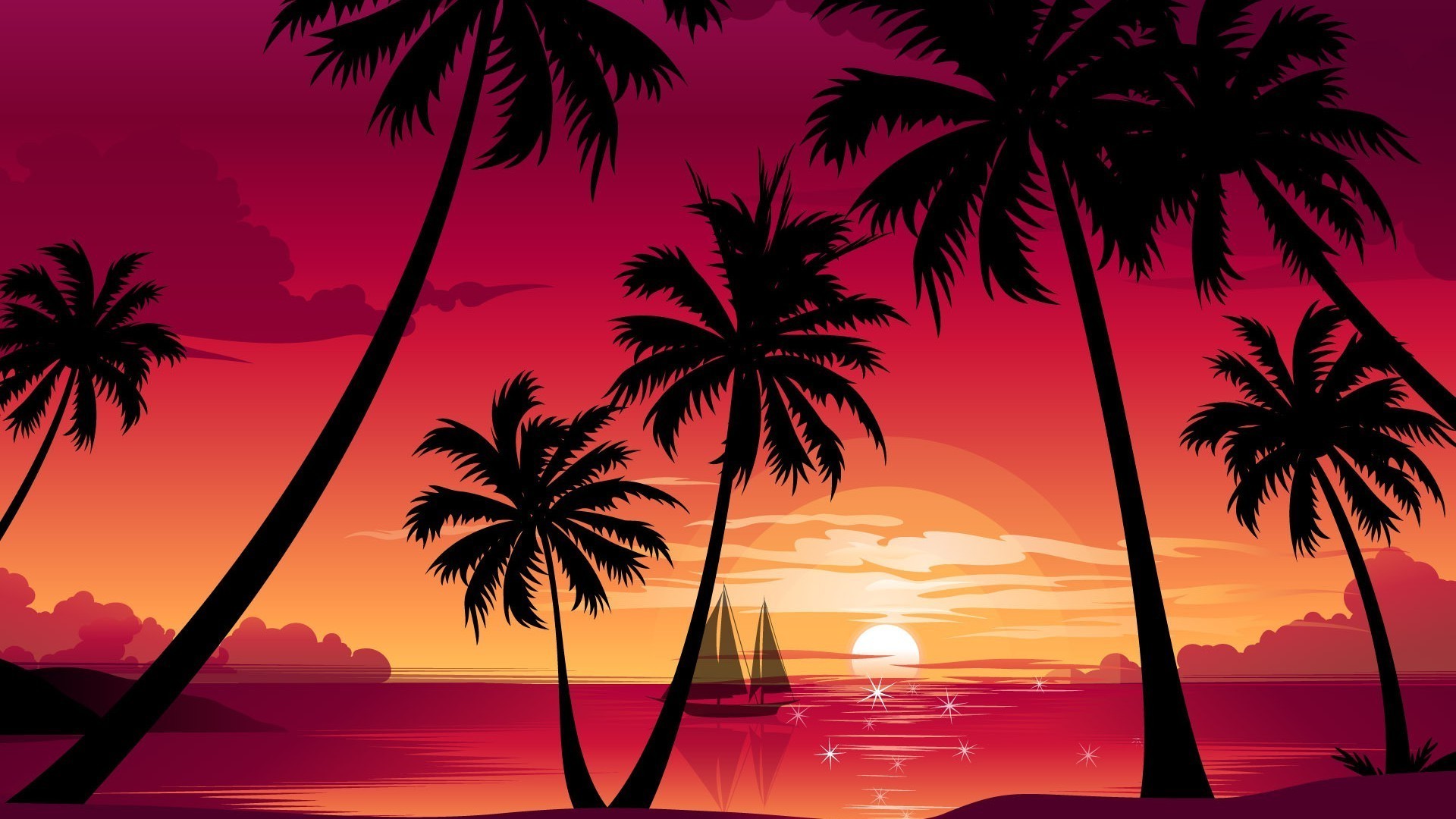 sonnenuntergang und dämmerung palmen tropisch strand kokosnuss exotisch sonne meer ozean sand sonnenuntergang paradies insel sommer landschaft baum urlaub silhouette idylle resort natur