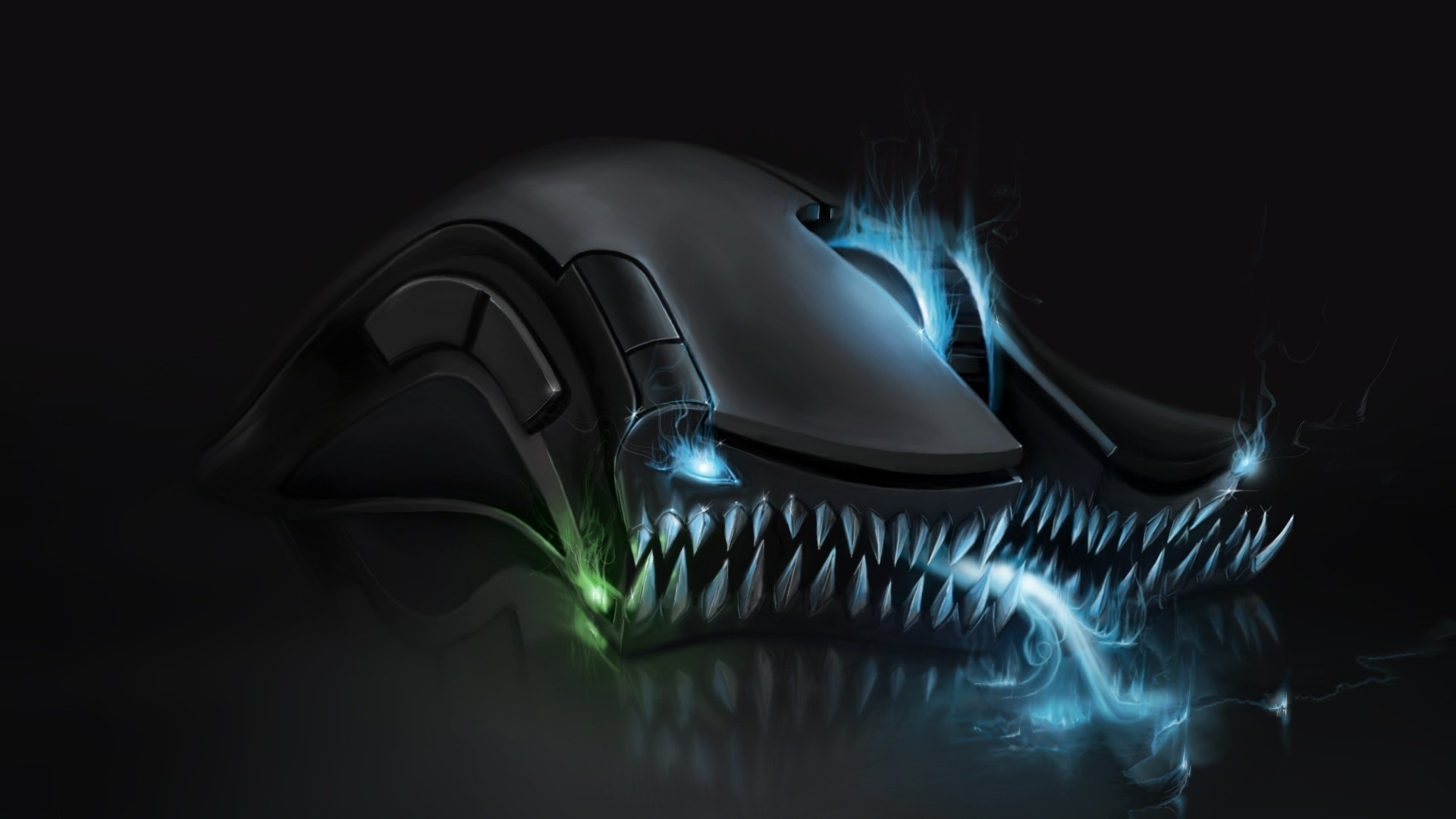 creative illustration desktop art dark technology