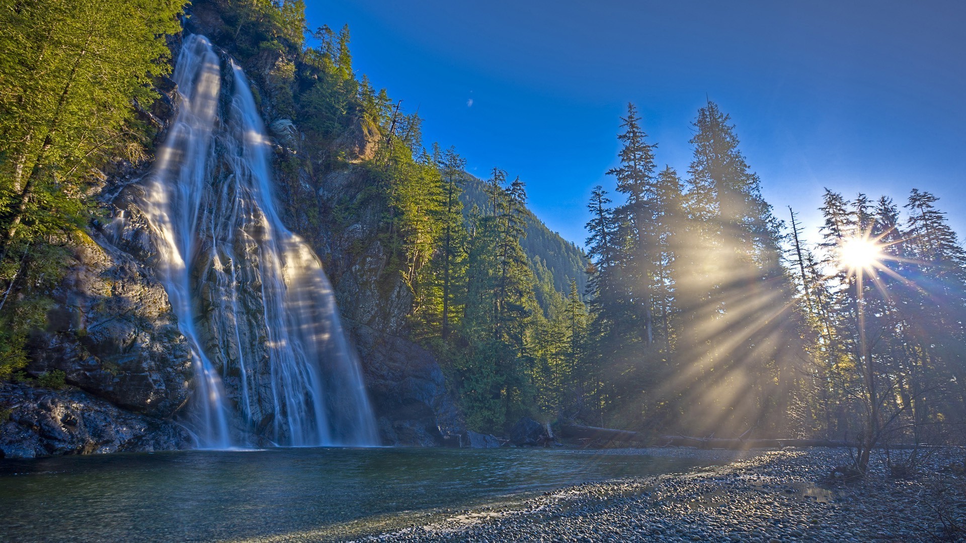 cascades bois nature paysage automne arbre eau voyage neige à l extérieur ciel montagnes rivière froid aube scénique brouillard