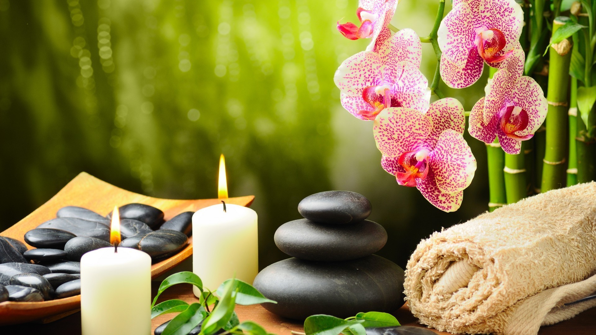 ev dekorasyonu mum zen çiçek aromaterapi doğa gevşeme meditasyon bambu tedavi uyum yaprak masaj terapi süslemeler güzel