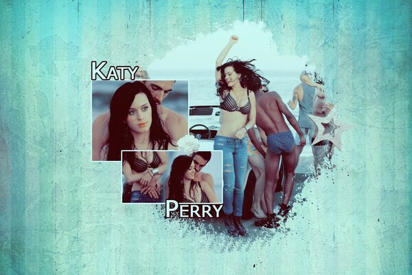 Sängerin Katy Perry. Collage aus Fotos