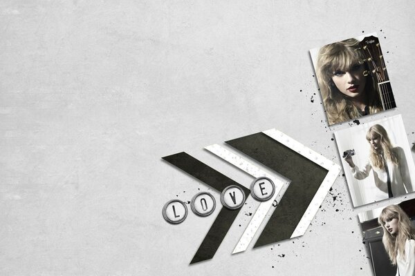 Taylor Swift e Love Letter em estilo retro