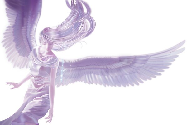 Les anges sous la forme d annime lilas