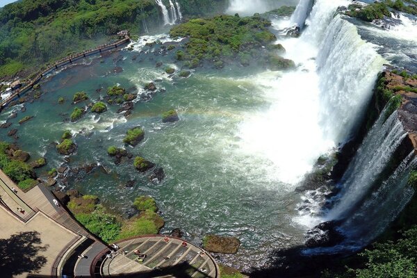 Majestic waterfalls with noisy water