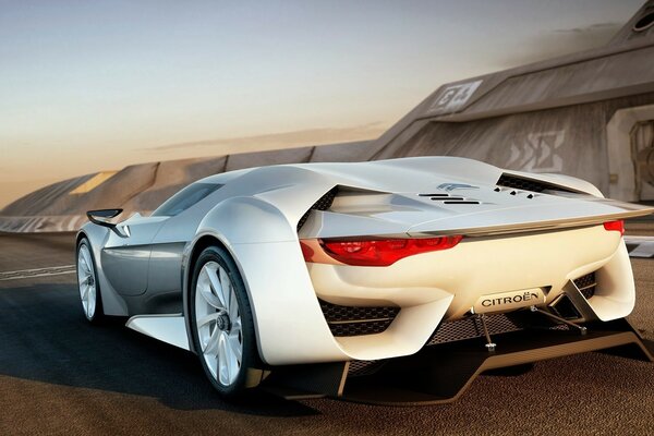 Prototype car with space futuristic design