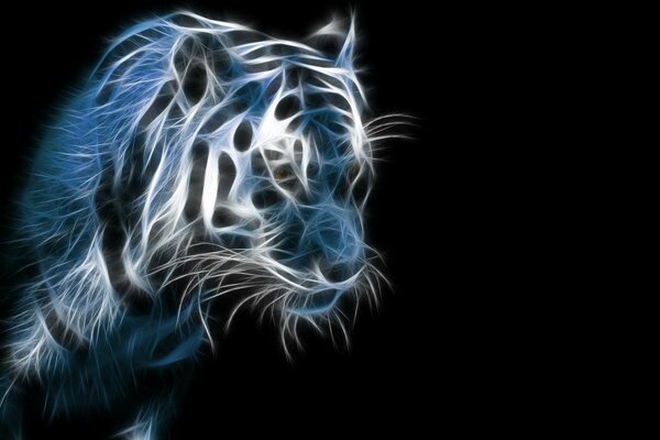 The formidable tiger of the Blue Flame