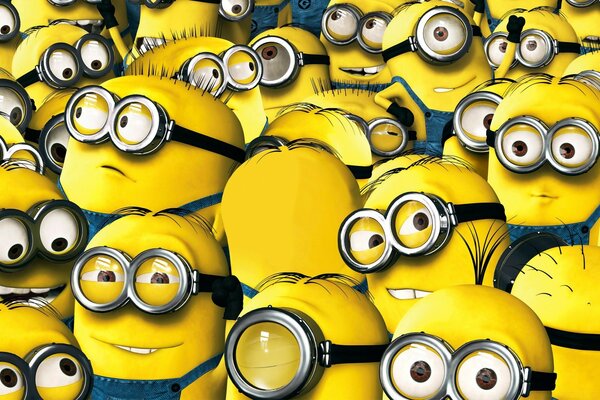 There are a lot of minions from the cartoon
