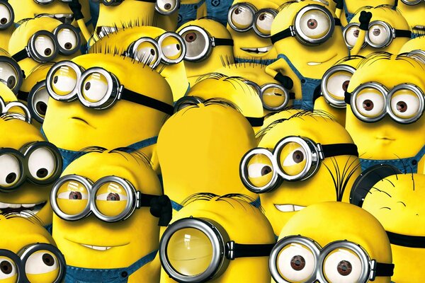 Minions de dibujos animados mucho