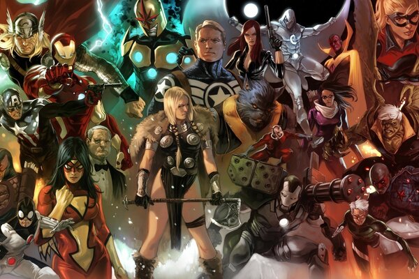 Characters of the Marvel and Disy universe