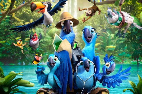 Película de dibujos animados sobre loros azules